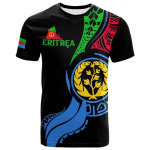 2023 m. Tessffel Africa Country Eritrėjos liūtas Spalvinga retro 3DPprint vyrų/moterų vasaros laisvalaikio juokingi trumpomis rankovėmis mar&scaron;kinėliai Gatvės drabužiai M