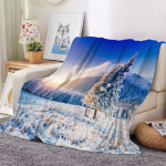 Kalėdų sniego scenos tema Flanelinė antklodė Mink&scaron;ta Lengva &Scaron;ilta svetainė Miegamojo lova Sofa Sofa Vaikams Dovanos suaugusiems 150*200cm