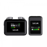 Sjcam M1 belaidžio mikrofono sistema su 1 imtuvu ir 2 mikrofonais, LCD ekranas 50M perdavimas 1 Receiver & 1 Microphones juoda