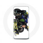 Coque pour Samsung Galaxy s10 edge Valentino Rossi Pilote de vitesse fond blanc