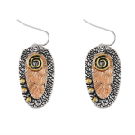 Nauji bohemi&scaron;ko stiliaus personalizuoti auskarai su gėlių ir lapų ra&scaron;tu, ilgi vintažinio stiliaus auskarai, moteri&scaron;ki raižyti spalvų blokavimo auskarai 4*2.7cm migdolas