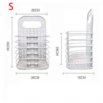 Plastikinis sulankstomas pakabinamas skalbinių krep&scaron;elis su rankena, taupantis vietą ant sienos pakabinamas skalbinių krep&scaron;ys Patvarus auk&scaron;tas sulankstomas plastikas S white