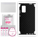 apgo Protective Skin Sticker for the back+sides compatible with Samsung Galaxy Note 20, Full Wrap Film, Foil, Vinyl - Pattern Carbon Black
