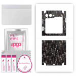 apgo Protective Skin Sticker for the back+sides compatible with Samsung W24 Flip, Full Wrap Film, Foil, Vinyl - Pattern Carbon Black Pixel