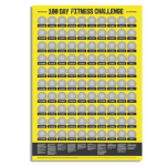Poster &agrave; gratter challenge 100 jours fitness D&eacute;fi Cadeau sportif