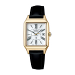 Seiko Lukia SSVW212 Kvadratinis Saulės energijos ir Radijo bangomis valdomas Sidabrinis/Auksinis juoda