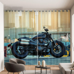 2 panelių vėsi užuolaida su motociklo ra&scaron;tu miegamajam, studijai, svetainei, langų užuolaida nuo grindų iki lubų langui, cortinas, užuolaidos 2x50W100H(CM)&Grommet Top