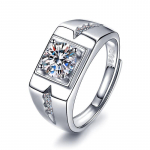 S925 sidabro klasikinis platus žiedas vyrams, madingas atmosferinis atviras žiedas i&scaron; abiejų pusių, vieno karato paprasto temperamento deimantinis žiedas su keturiais griebtuvais opening adjustable