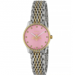 Gucci YA1265030 G-Timeless 29 mm moteri&scaron;kas laikrodis rožiniu ciferblatu su bitės motyvu 29