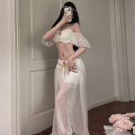 Seksualūs Deivės Kostiumai Cosplay Egipto Karalienės Pilvo &Scaron;okis Aladinas Indijos &Scaron;okis Egzoti&scaron;ki Vie&scaron;bučio Naktinio Klubo Drabužiai One Size balta
