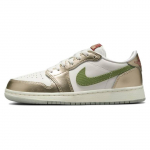 Air Jordan 1 Retro Low OG GS Year of the Dragon vaiki&scaron;ki sportbačiai auksinės burės spalvos su alyvos žalia spalva FQ6593-100 36