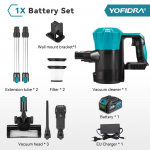 YOFIDRA 1800W variklis be &scaron;epetėlių dulkių siurblys 30KPa 1.5L ne&scaron;iojamas galingas siurbimas buitiniai valymo įrankiai Makita 18V akumuliatoriaus jungčiai 1xBattety-EU Plug