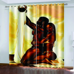Retro stiliaus 3D seksuali gražuolė ir papūga lango užuolaida svetainei moderni poliesterinė spausdinta 3D užuolaida miegamajam 100W160H(CM)40x63in&Grommet Top