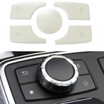 Automobilio ABS Multimedijos funkcija Mygtuko dangtelio lipdukas skirtas Mercedes Benz E Class W212 2013-2015/ GL Class X166 / ML Class W164 sidabras