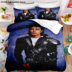 Michael Jackson žvaigždė 3D patalynės komplektas Antklodė Lino pagalvių užvalkalai Namų dekoras Dovana Viengulis Dvigulis Twin Karali&scaron;kas Karalienė EU Single(135*200cm)3pcs