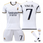 Real Madrid Vinicius Vaikų Futbolo Mar&scaron;kinėliai Balti Jaunimo Sporto Įranga 100-110 CM balta