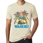 Vyri&scaron;ki vintažiniai mar&scaron;kinėliai su grafika Vasariniai trikampio formos Waikiki natūralūs XS smėlis