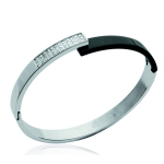 Les Tr&eacute;sors De Lily [I9119] - Bracelet Acier 'D&eacute;esse' bicolore - 65 mm 6 mm