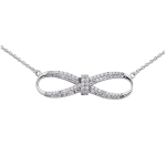 Altesse [P2231] - Collier argent 'Infini' argent&eacute; blanc (rhodi&eacute;) - 35x10 mm