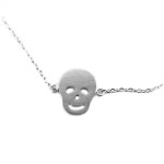 7bis [Q6030] - Bracelet artisanal 'T&ecirc;te de Mort' dor&eacute; - 10x8 mm sidabras