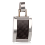 Les Tr&eacute;sors De Lily [Q7025] - Pendentif Homme 'Peaceful' Acier carbone - 22x16 mm