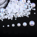 12 tinklelių/dėžutė Mi&scaron;raus dydžio Balta AB Nail Pearl Nagų dekoravimas Nagų aksesuarai Nagų ornamentas