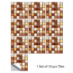 10 vnt. 15x15 cm mozaikiniai marmuriniai sienų lipdukai, plytų imitacija miegamojo apdaila, vandeniui atspari lipni plytelė tapetai virtuvės spintelės dekoras 10