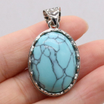 Natūralaus akmens pakabukas Ovalus Rožinis Kvarcas Ametistas Opalas Malachitas Lapis Lazuli Agatas Žalias Aventurinas Pakabukai papuo&scaron;alams Pasidaryk pats karolių priedai 20x30mm