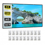 150 colių projektoriaus ekranas 16:9 HD 4K sulankstomas ne&scaron;iojamas dvipusis projekcinis filmas nuo susiglamžymo 120-Inch