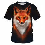 Scarlet Fox 3D Print Animal Cool Juokingi mar&scaron;kinėliai vyrams ir moterims trumpomis rankovėmis vasariniai mar&scaron;kinėliai mar&scaron;kinėliai Madingi juodi drabužiai S