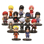 12 vnt./rinkinys Anime Naruto Shippuden Hinata Sasuke Itachi Kakashi Gaara Jiraiya Sakura Q versija PVC figūrėlės Žaislai Lėlės Vaikams Dovana 12Pcs
