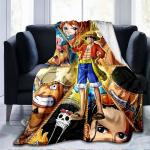 Anime One Piece 3D spausdinta flanelinė antklodė sofos antklodė kelioninė vaikų patalynės pliu&scaron;inė flanelinė antklodė 150x200cm