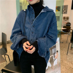 Moteri&scaron;ka striukė Plius dydžio S - 5XL Rudeninė džinsinė striukė Didelio dydžio mėlyni &Scaron;imto mar&scaron;kinėliai Moteri&scaron;ki vir&scaron;ūnės ilgomis rankovėmis Laisvi mar&scaron;kiniai Striukė