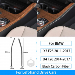 RRX, skirtas BMW X3 F25 X4 F26 2011-2017 anglies pluo&scaron;to vidaus vairo pavarų perjungimo dekoro dangtelio apdailos lipdukas automobiliui Original Wood LHD