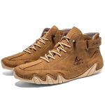 Rankomis susiuvami skeltos odos batai, vyri&scaron;ki batai, patogūs auliniai batai vyrams, laisvalaikio avalynė Mokasinai vyri&scaron;ki plok&scaron;čiapadžiai 41 ruda