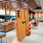 Dengiamas &scaron;irdies apyrankės dėklas, skirtas Samsung Galaxy S23 S22 Ultra S21 Plus S20 Fe A14 A34 A54 A13 A23 A33 A53 A52 mink&scaron;tas silikoninis dangtelis, skirtas iPhone 14 13 12 For Samsung S23 ruda