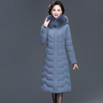 Didelio dydžio Parkas Moteri&scaron;kas Parkas Žiemos moteri&scaron;kas kailinis apykaklė &Scaron;ilta vir&scaron;utinė apatinė paltas &scaron;iltas ilgas paltas XXXXXL mėlyna