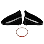 Glossy Black/Carbon Fiber Car Side Rearview Mirror Cover Caps For Lexus IS ES GS LS CT RC F-Sport 2014- Add on Mirror Glossy Black gray