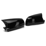 2PCS Carbon Look Add on Side Door Mirror Cover Rearview Caps For VW Jetta Golf MK4 Passat 1999-2004 Rear view Mirror Glossy Black black