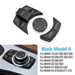 Automobilio centrinė konsolė CIC IDrive Multimedijos valdymo mygtuko dangtelis, skirtas BMW 1 3 5 X1 X5 X6 serijai E87 E90 E91 E92 E60 E84 E70 E71 Black Model A