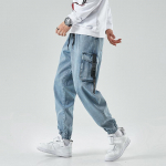 Vyri&scaron;ki bėgikai Cargo džinsinės kelnės Baggy Harem japoni&scaron;ka gatvės apranga Styke vyri&scaron;ka kulk&scaron;nis Harajuku laisvalaikio hip-hop džinsai kelnės Vyrai XXXXL mėlyna