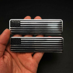 2 vnt Automobilių 3D metalo JAV vėliavos lipdukai Amerikos lipdukai Apdailos kėbulo emblemos priedai