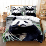Antklodžių užvalkalų rinkinys &bdquo;Panda&ldquo; Mielas gyvūnų ra&scaron;to dviejų lovų patalynės komplektas berniukams, mergaitėms, mikropluo&scaron;to &bdquo;Wild Giant Panda&ldquo; karaliaus dydžio užvalkalas 70x133cm 2pcs