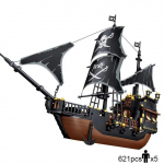 Statybinis blokas Pirate Stronghold Black Pearl Boat Royal Navy karo laivo uosto plytos žaislas Kalėdų dovanai