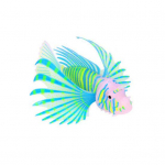 Žuvies rezervuaro silikoninė Lionfish dekoracija su siurbimo taurele &scaron;vyti tamsoje Realisti&scaron;kai plaukiojanti spalvinga žuvies modelis Akvariumo kra&scaron;tovaizdžio ornamentas juoda