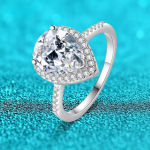 3CT 8*10mm kriau&scaron;ės formos natūralaus moisanito žiedas moterims, žvilgantis prabangios kokybės papuo&scaron;alas, S925 sterlingų sidabro vestuvinis žiedas 5&US size