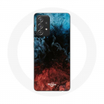 Coque pour Samsung Galaxy A52 fond de texture abstraite rouge noir bleu