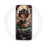 Coque - Maniacase - Samsung Galaxy S7 - Demon Slayer Tanjiro - Souple - Noir