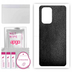 apgo Protective Skin Sticker for the back compatible with Xiaomi Redmi K40 Pro, Wrap Film, Foil, Vinyl - Pattern Black Leather
