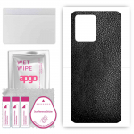 apgo Protective Skin Sticker for the back compatible with Realme 9 Pro Plus, Wrap Film, Foil, Vinyl - Pattern Black Leather